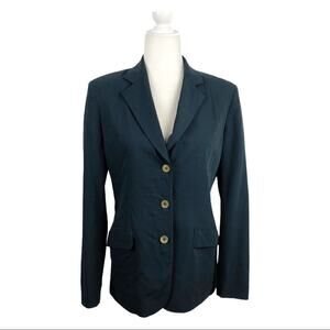 Narciso Rodriguez Dark Teal Blue Blazer Jacket made in Italy from 100% wool 8